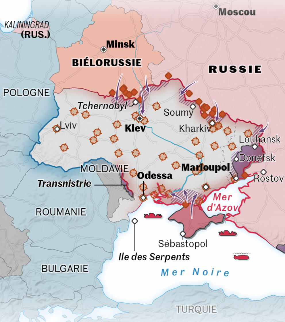 Chart showing Ukrain War: Poutine's assault organization